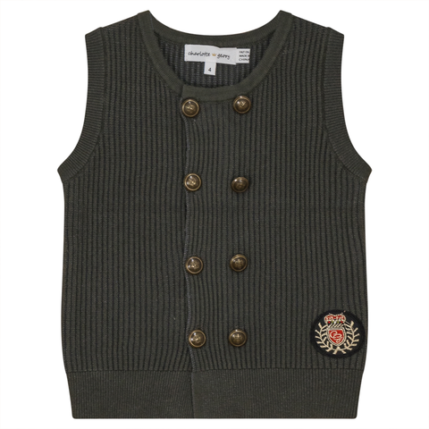 Double Breasted Rib Knit Cardigan (Toddler, Little Kid & Big Kid)