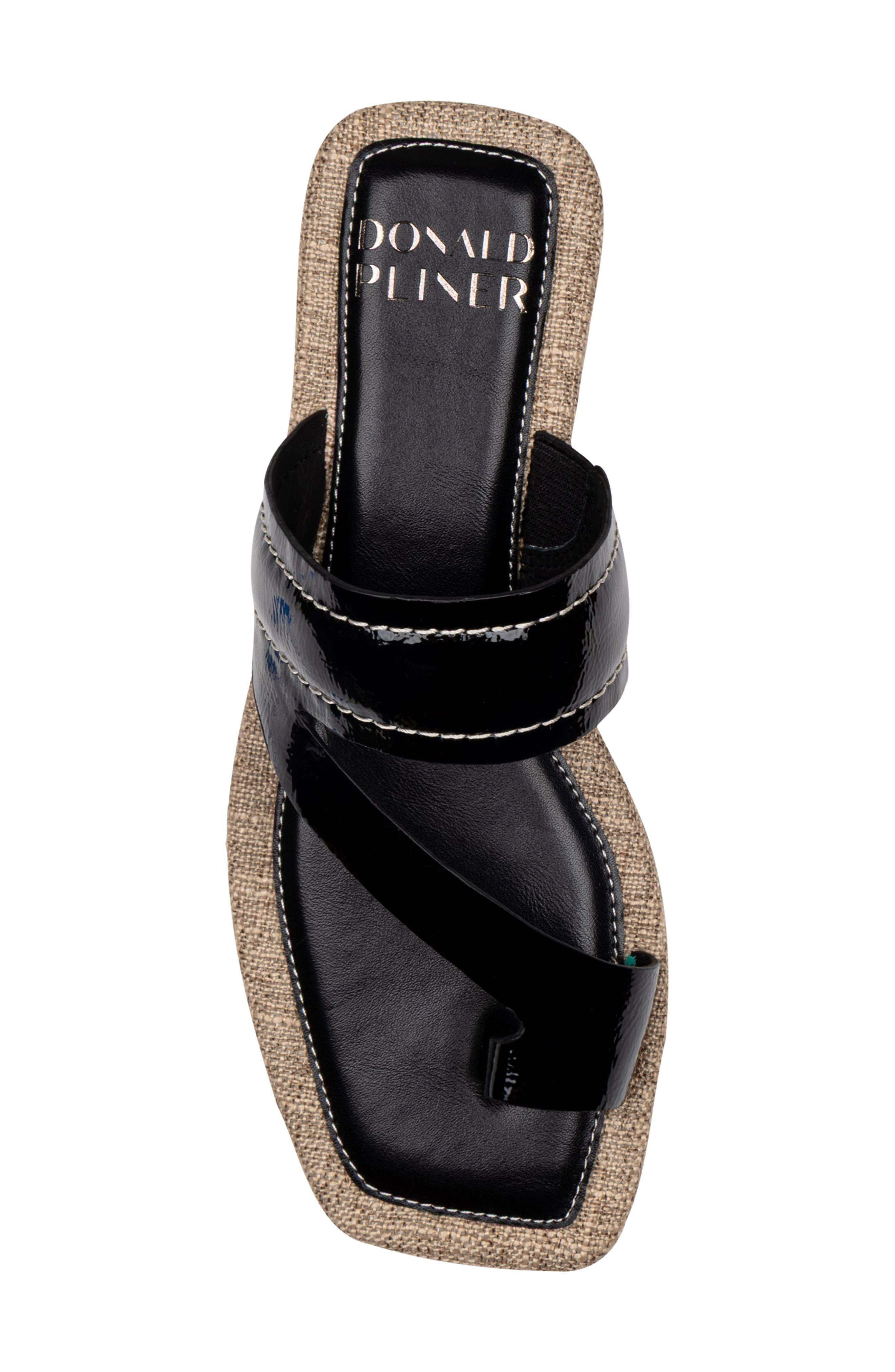Donald Pliner Wedge Toe Loop Sandal, Alternate, color, Black
