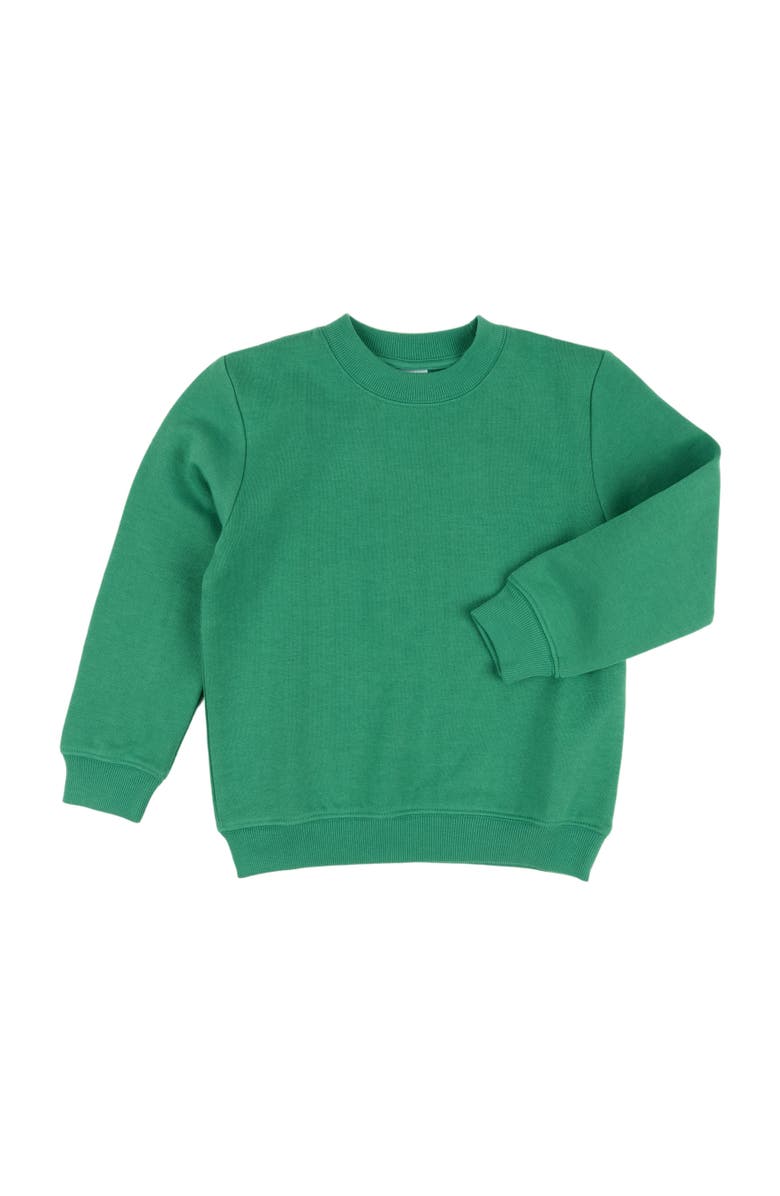 Leveret Kids Pullover Sweatshirt, Long Sleeve, Solid Colors, Alternate, color, Green