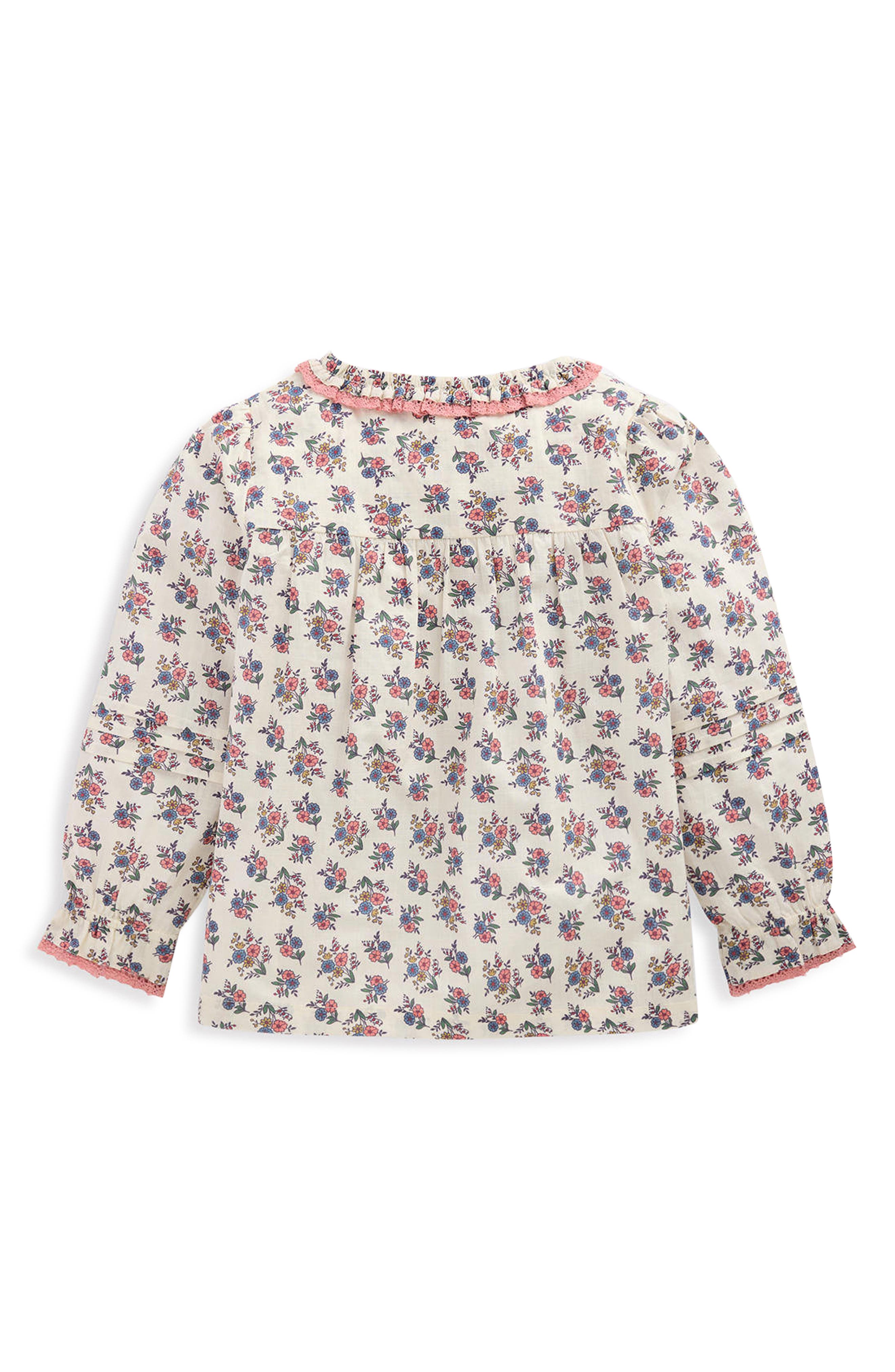 Mini Boden Kids' Frill Button Through Top | Nordstrom