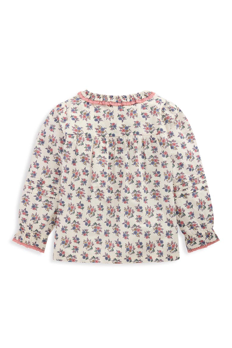 Kids' Frill Button Through Top, Alternate, color, SOFT CREAM FLORAL TRELLIS