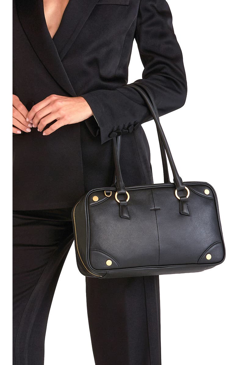 HAMMITT Medium Meredith Leather Shoulder Bag, Alternate, color, Black/ Brushed Gold