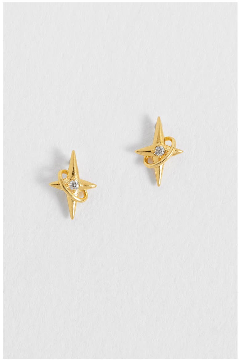 North Star Stud Earrings, Alternate, color, GOLD PLATED