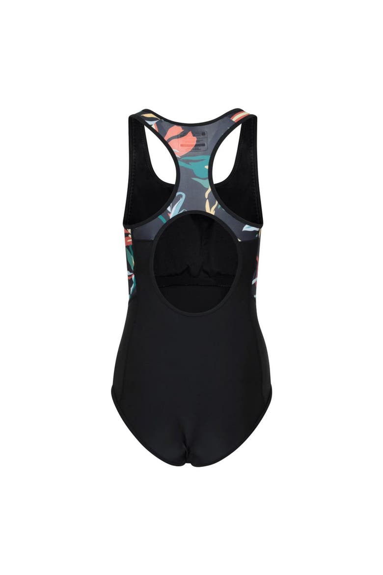 Take The Plunge Floral Swimming One Piece Bathing Suit, Alternate, color, Black