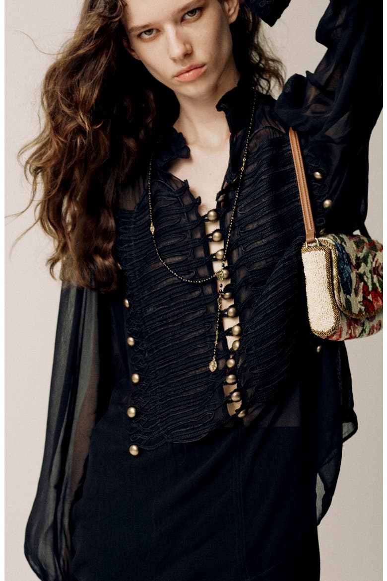 Cayenne Soutache Detail Top, Alternate, color, BLACK