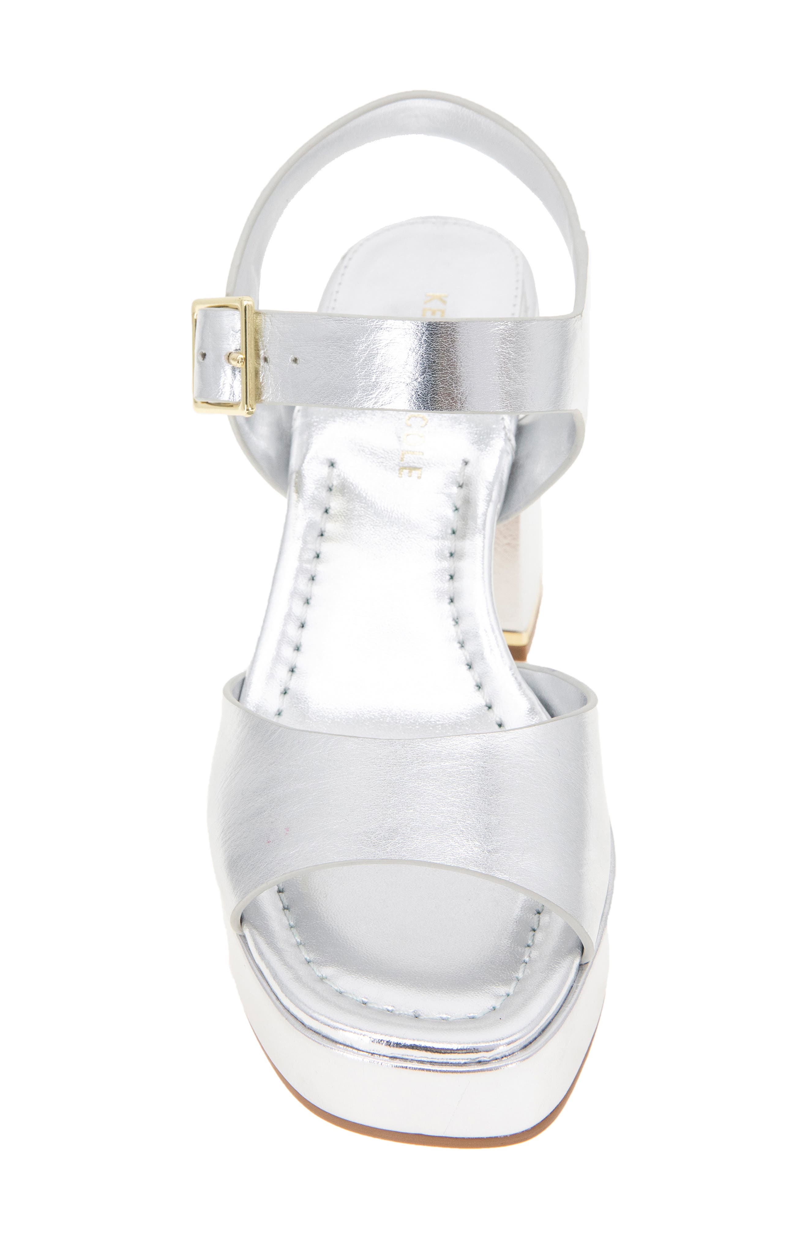 Darla Ankle Strap Platform Sandal, Alternate, color, SILVER LEATHER