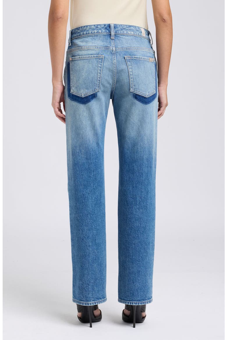 Calie Shadow Pocket Mid Rise Straight Leg Jeans, Alternate, color, BLUE HAZE