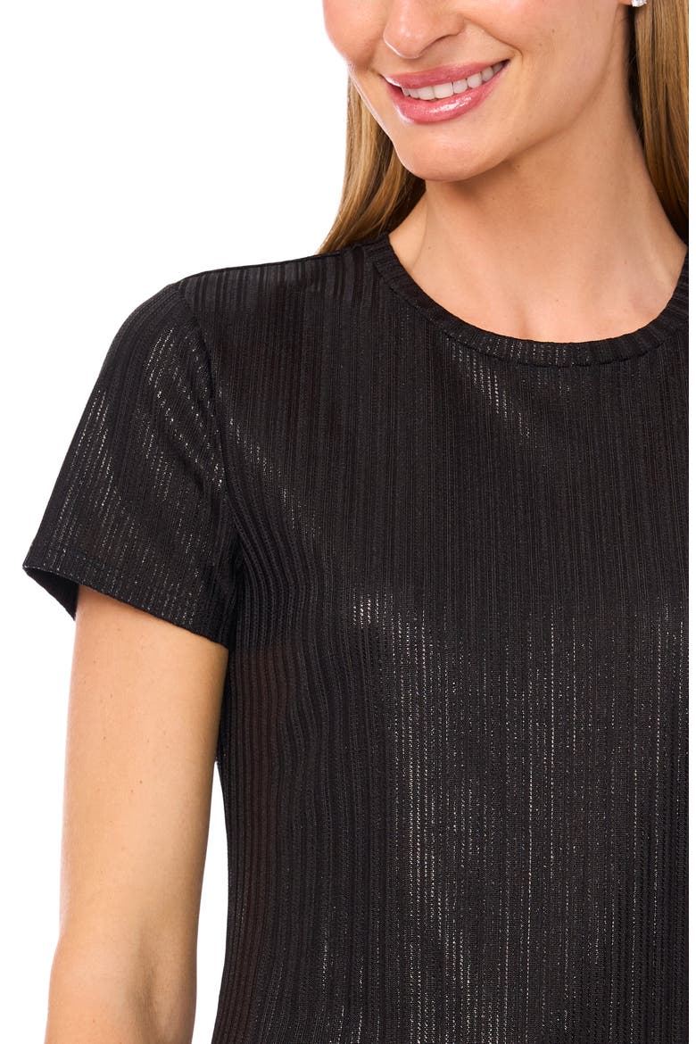 Piper Metallic Knit Top, Alternate, color, RICH BLACK