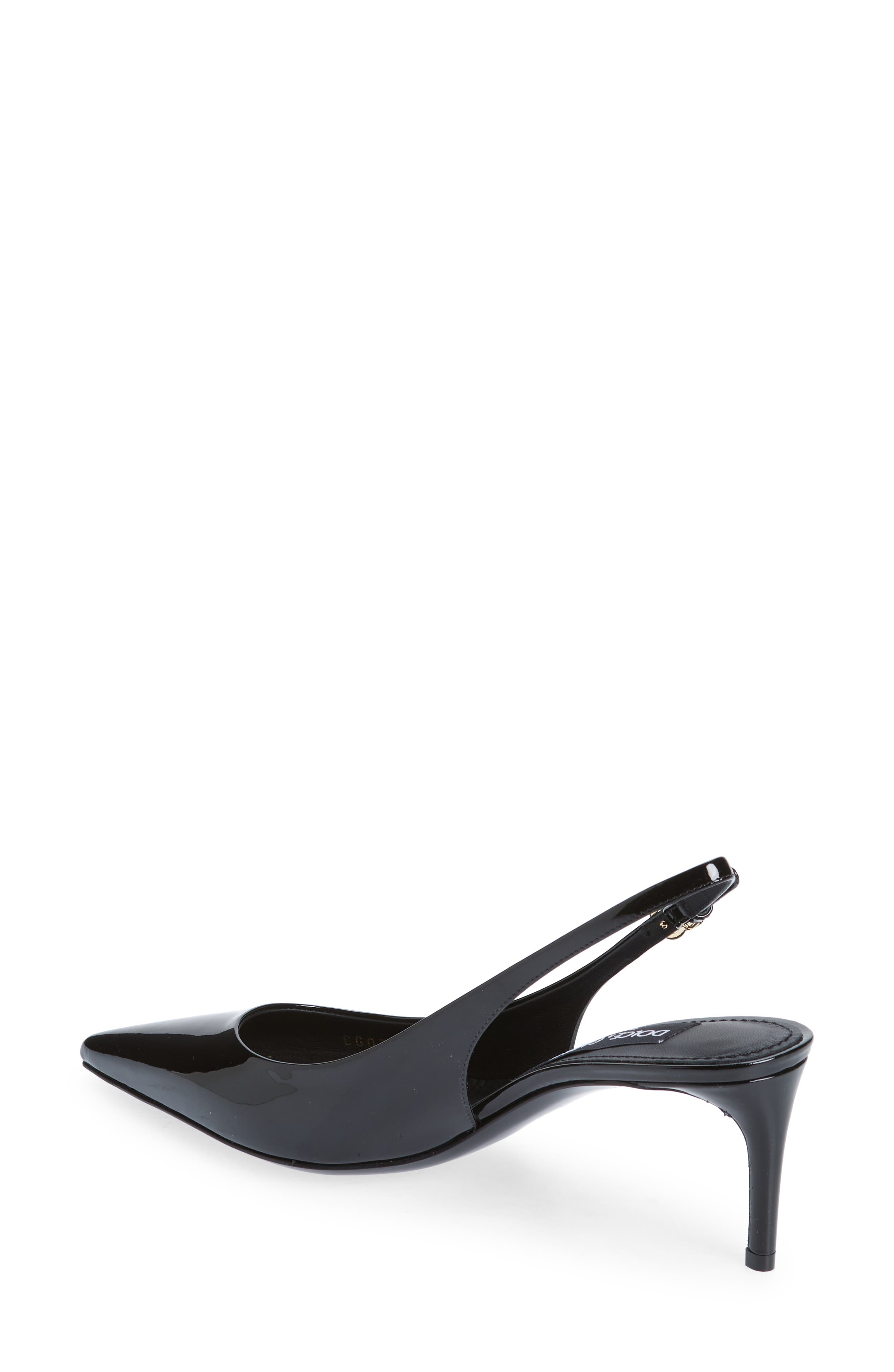 Dolce&Gabbana Lollo Patent Leather Slingback Pump, Alternate, color, Black