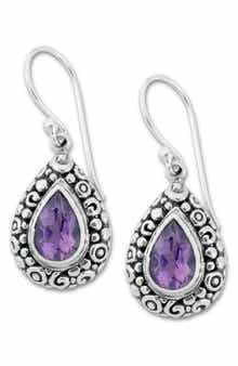 SAMUEL B. Amethyst Teardrop Filigree Earrings
