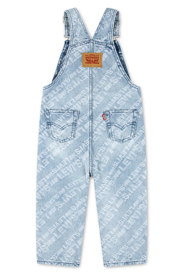 Kids' Logo-Print Denim Overalls, Alternate, color, SHORE THING