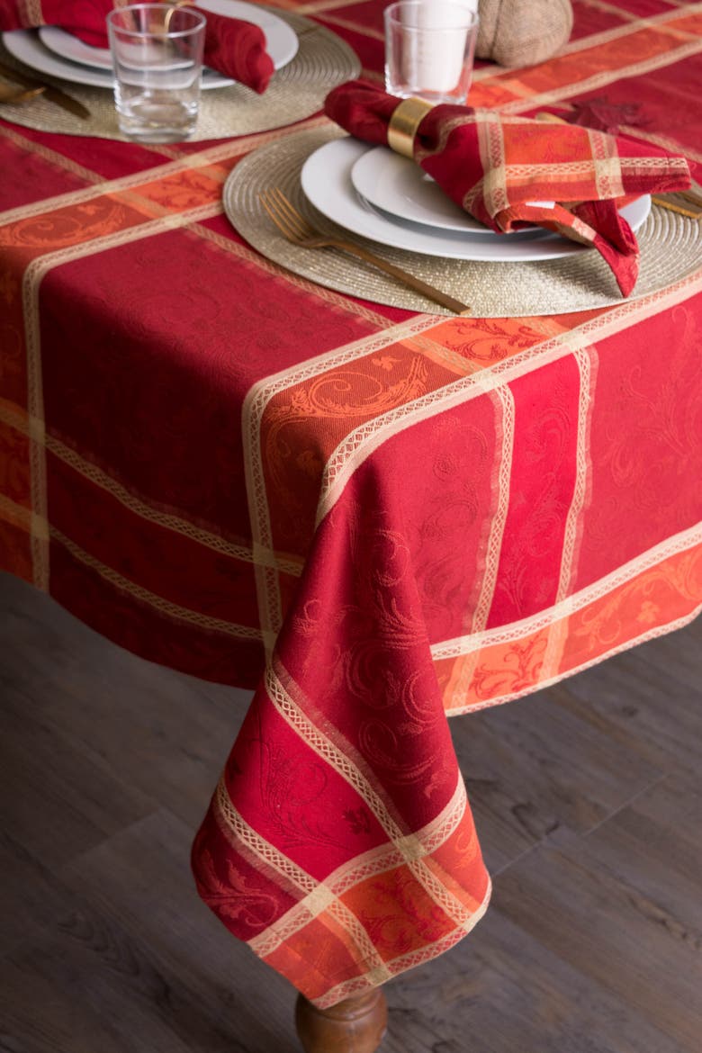 Harvest Wheat Jacquard Tablecloth 70 Round, Alternate, color, Harvest Wheat
