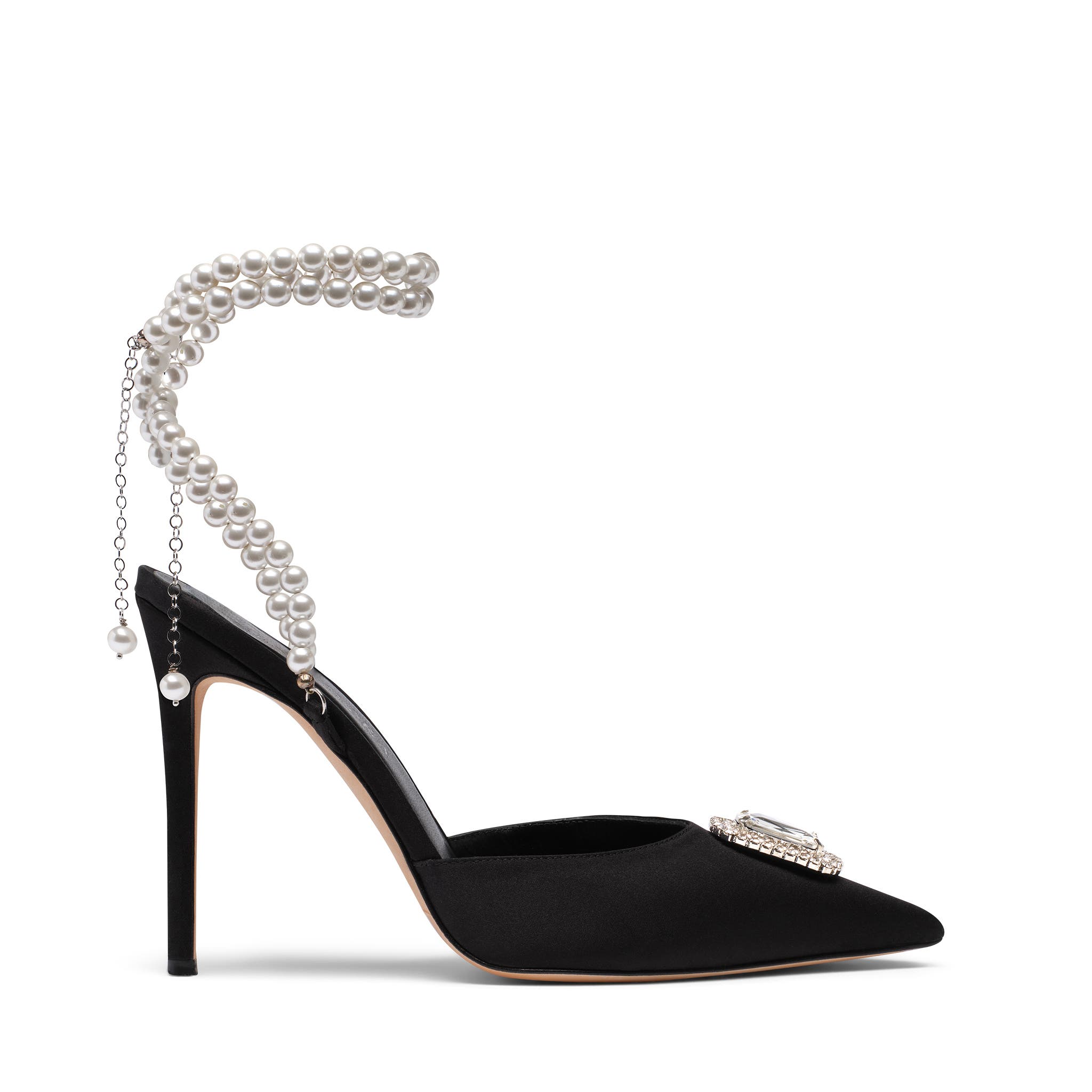 Zena Ziora The Dame 100 Pearl Stiletto Heel, Main, color, Black