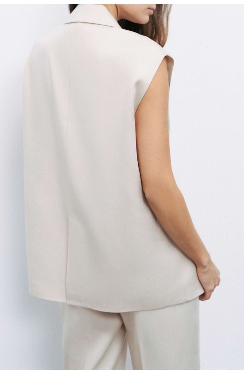 Nocturne Sleeveless Tailored Vest with Oversized Button Detail, Alternate, color, 