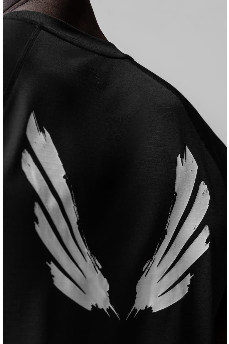 3D Lite 2.0 Lycra Brush Wings Fitted Tee, Alternate, color, Black