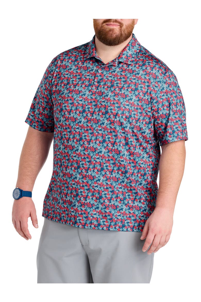 Big & Tall Island Floral Americana Polo Shirt, Main, color, MULTI