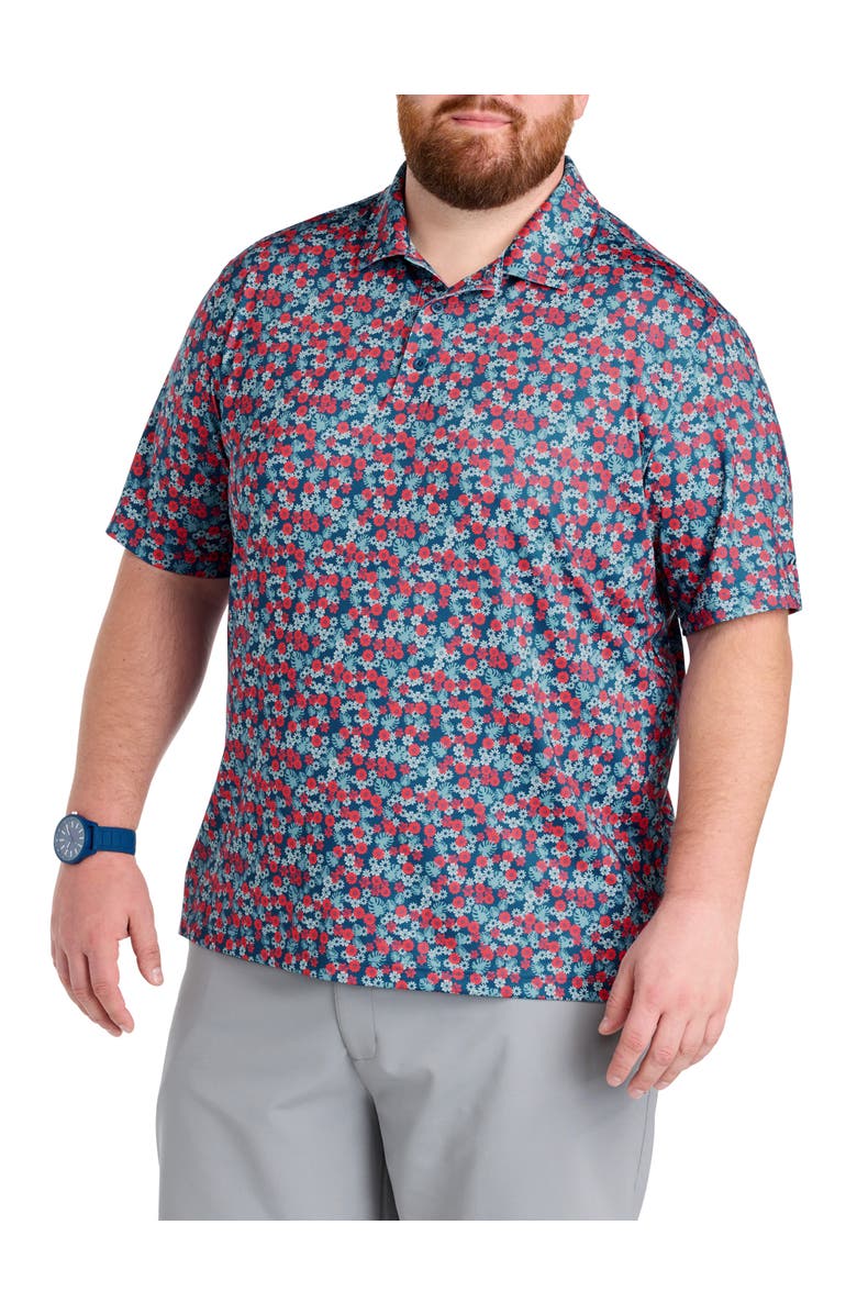 Reebok Big & Tall Island Floral Americana Polo Shirt, Main, color, Multi