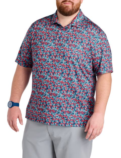 Big & Tall Island Floral Americana Polo Shirt