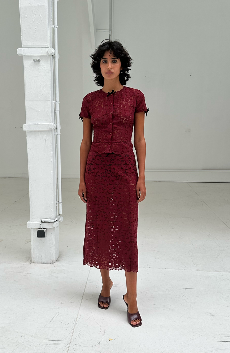 SAEMDI Lace Top, Alternate, color, Burgundy