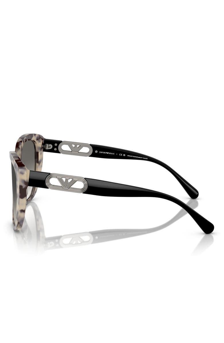 Emporio Armani 54mm Gradient Butterfly Sunglasses, Alternate, color, Havana Cream / Gradient Grey