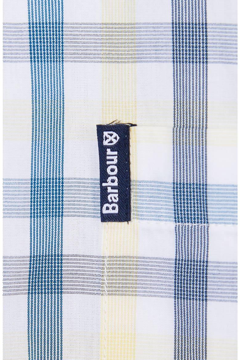 Tailored Fit Tattersall Short Sleeve Button-Down Shirt, Alternate, color, AQUA