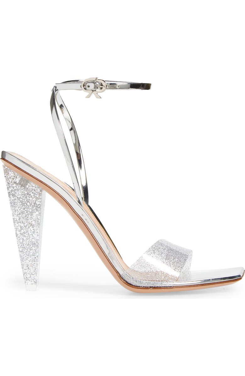 Gianvito Rossi Odessy Glitter Clear Sandal, Alternate, color,
