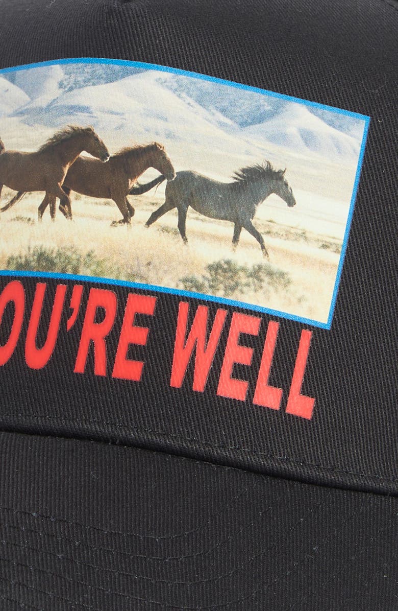 JUNGLES Horses Adjustable Baseball Cap, Alternate, color, Washed Black