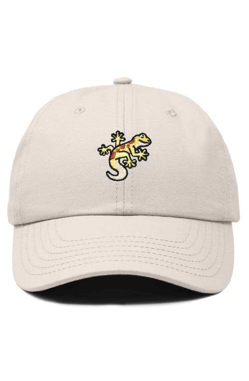 Dalix Gecko Embroidered Casual Cap In Beige