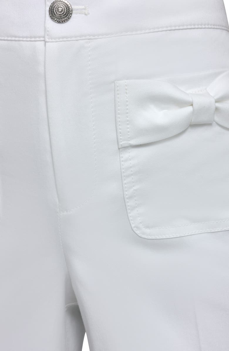 KARL LAGERFELD PARIS Bow Pocket Crop Pants, Alternate, color, Soft White