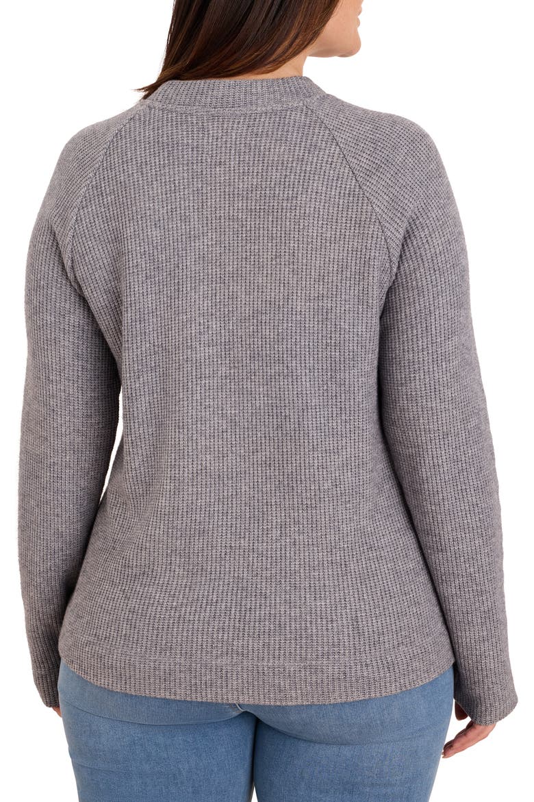Side Button Waffle Knit Top, Alternate, color, SLATE