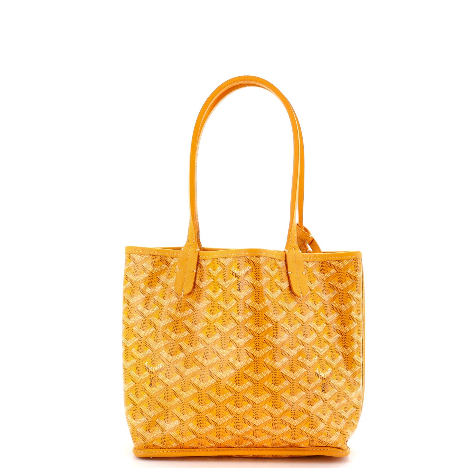 Pre-Owned Goyard Anjou Reversible Tote Coated Canvas Mini, Main, color, Yellow