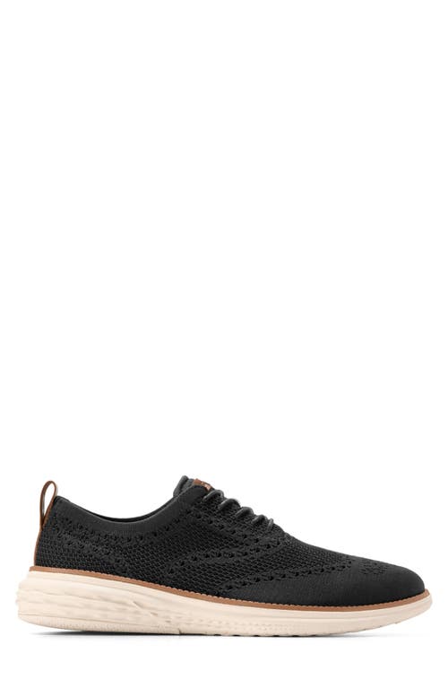 Cole Haan Grand Hurrion Stitchlite Wing Oxford In Black/ivory/british Tan
