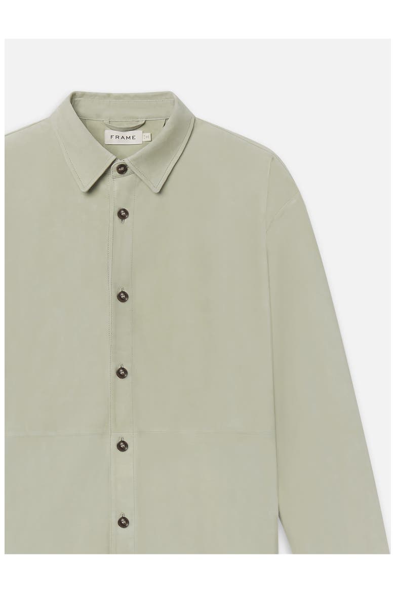 Suede Button-Up Shirt, Alternate, color, MOSS GREEN