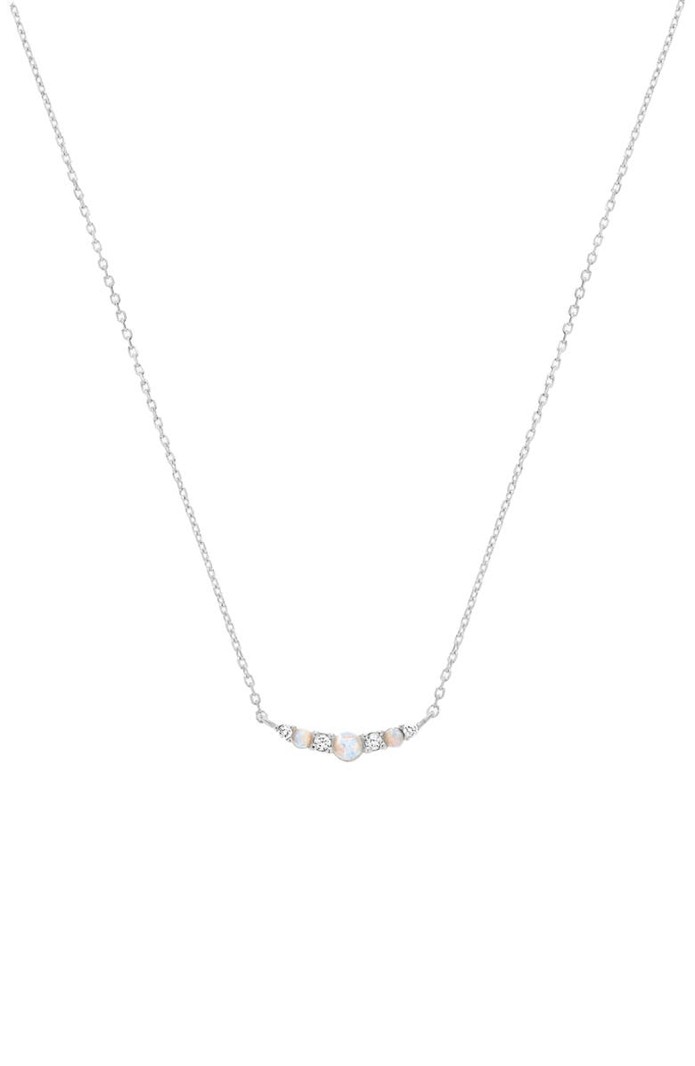 Bearfruit Jewelry Sterling Silver 18k Gold Plated Cloris Necklace Dainty Delicate, Main, color, Silver