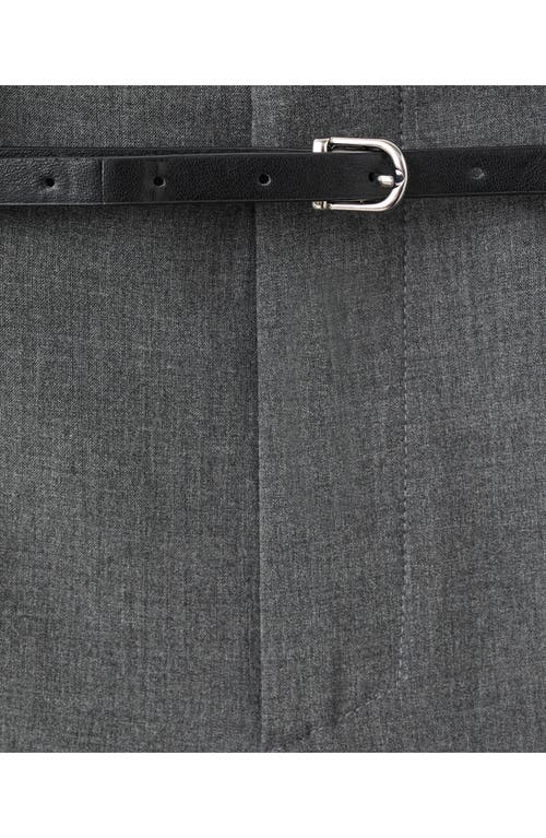 Mango Belted Straight Leg Pants In Gray