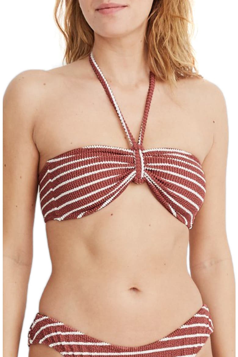 Second Wave Textured Bandeau Bikini Top, Main, color, VINTAGE QUARTZ