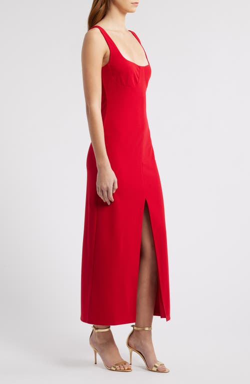 Wayf The Bravado Slit Front Maxi Dress In Red