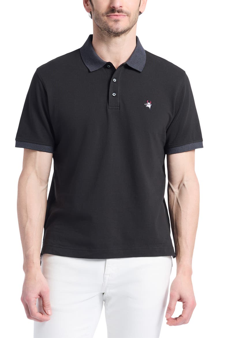 Devil Cotton Polo, Main, color, BLACK
