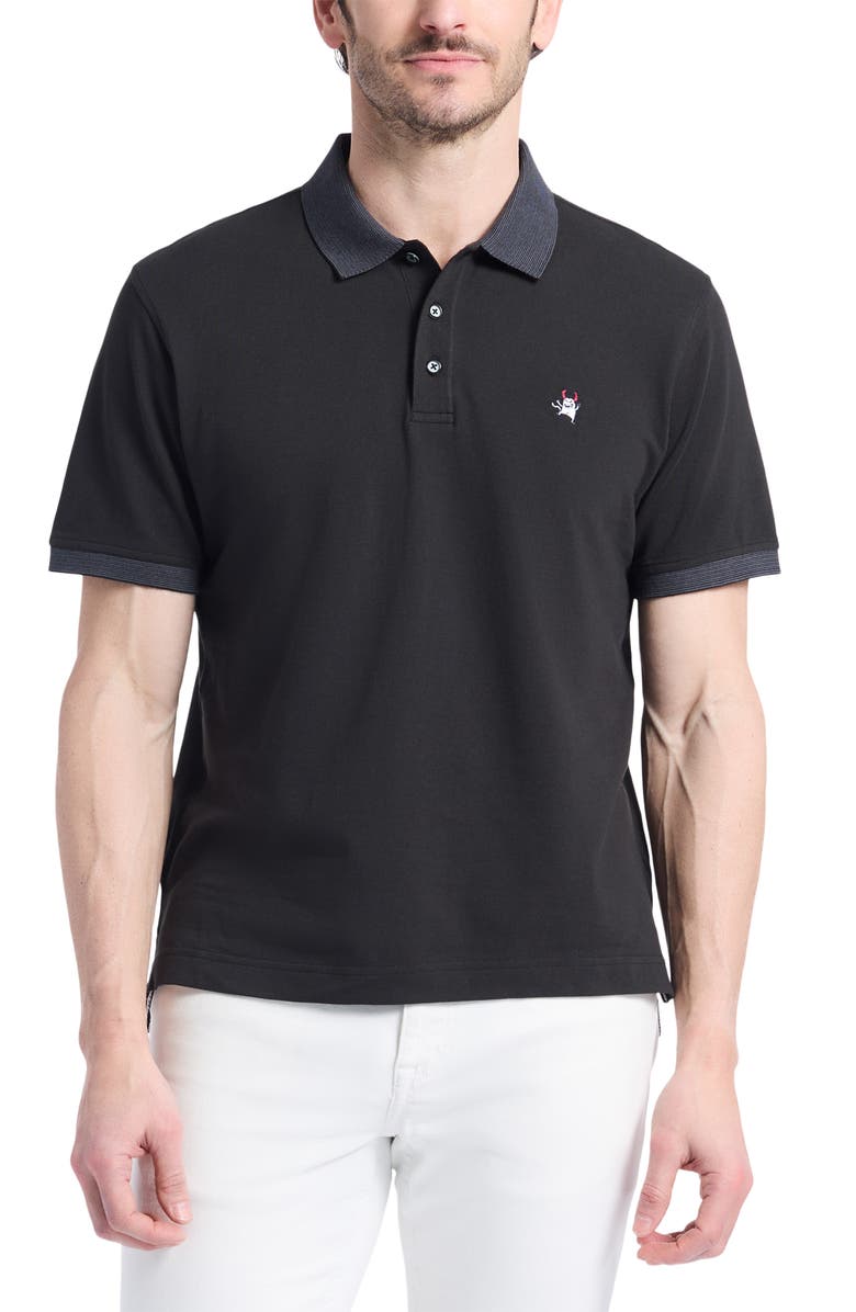 Robert Graham Devil Cotton Polo, Main, color, Black