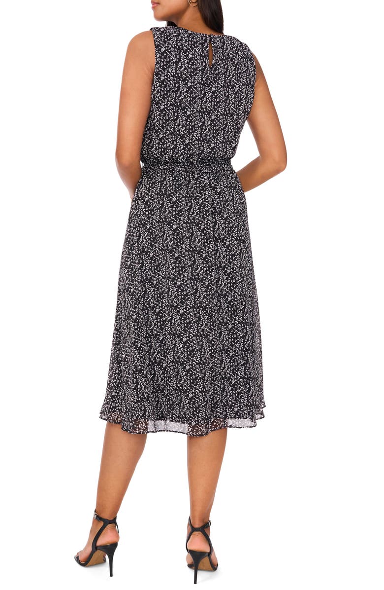 Chaus Floral Sleeveless Midi Dress, Alternate, color, Black/ White