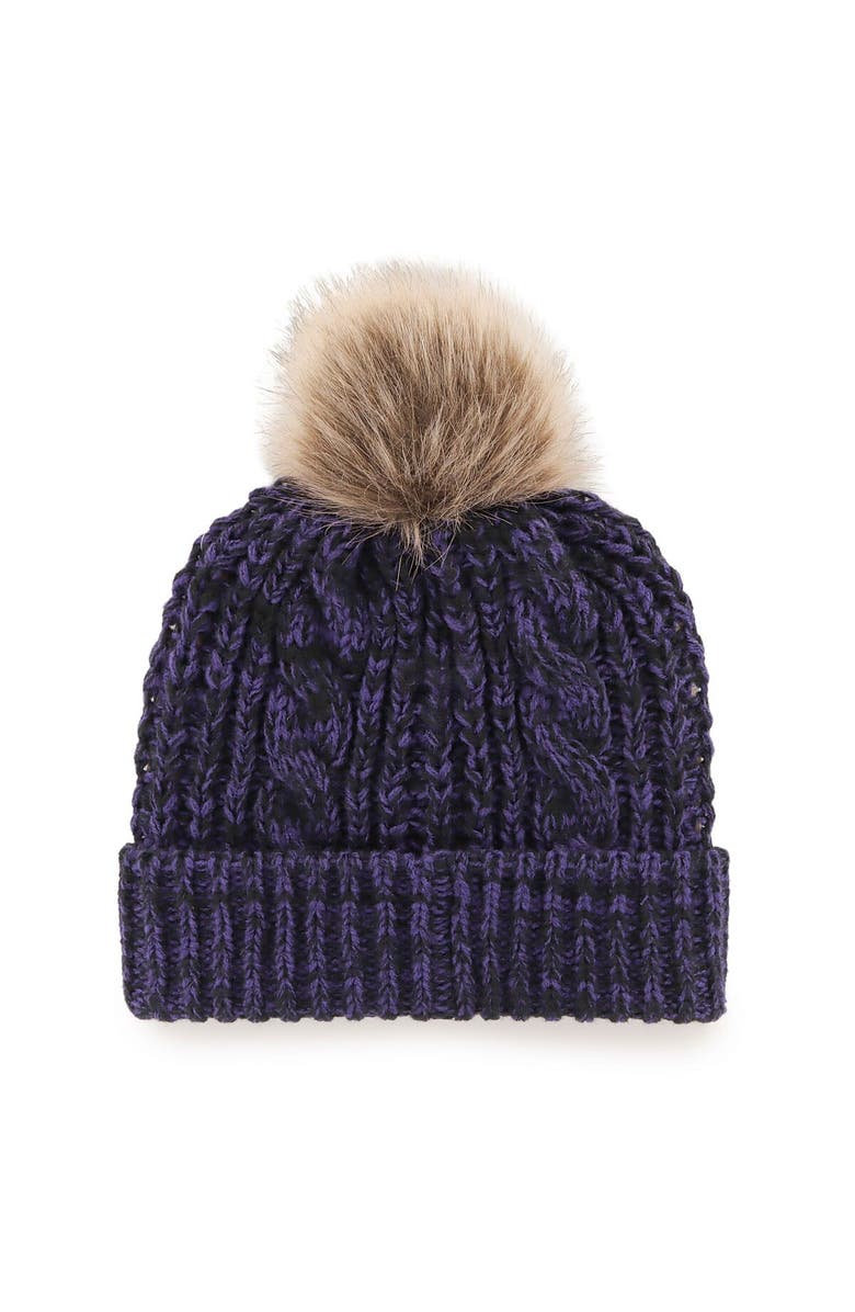 '47 Women's '47 Purple Minnesota Vikings Meeko Cuffed Knit Hat with Pom, Alternate, color,