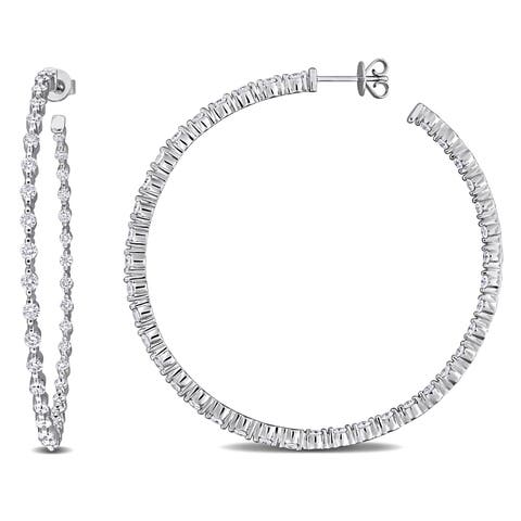 2 3/4ct. t.w. Lab-Grown Diamond Hoop Earrings 14k