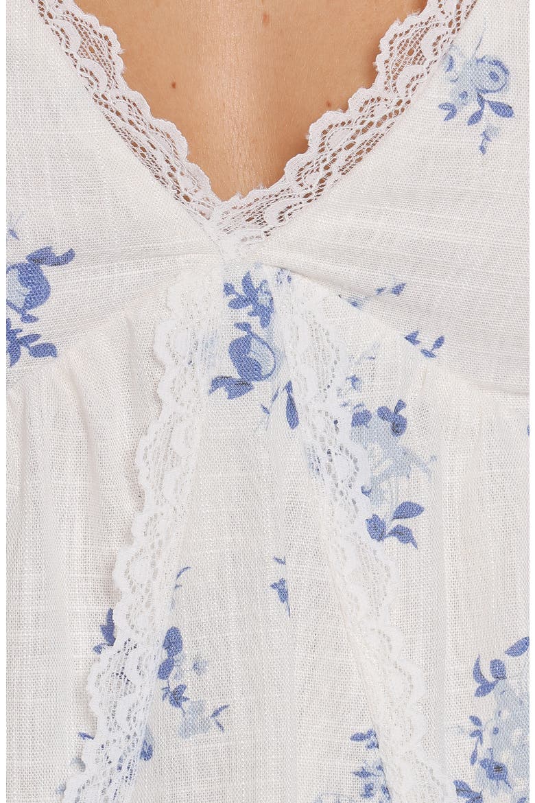 Aminta Floral Lace Trim Tank, Alternate, color, BLUE FLORAL