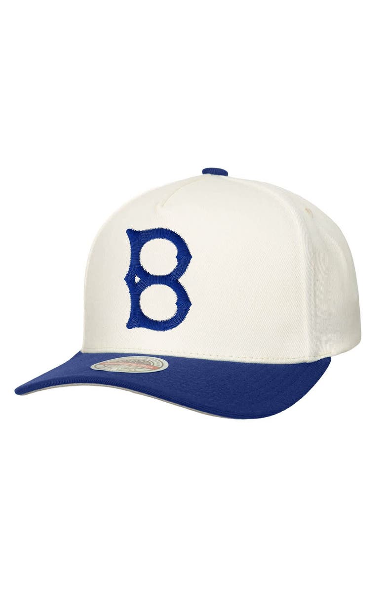 Mitchell & Ness Men's Mitchell & Ness  Cream Brooklyn Dodgers Coop Stretch-Snapback Hat, Main, color, 