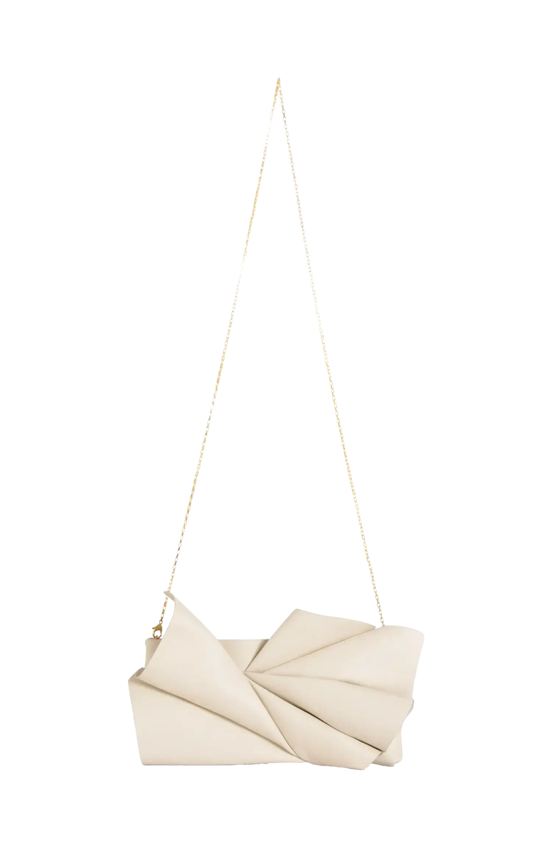 Esthera Midnight Bloom Leather Clutch, Alternate, color, Sand