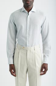 1863 by Eterna Soft Luxury Modern Fit Wool & Linen Non-Iron Dress Shirt