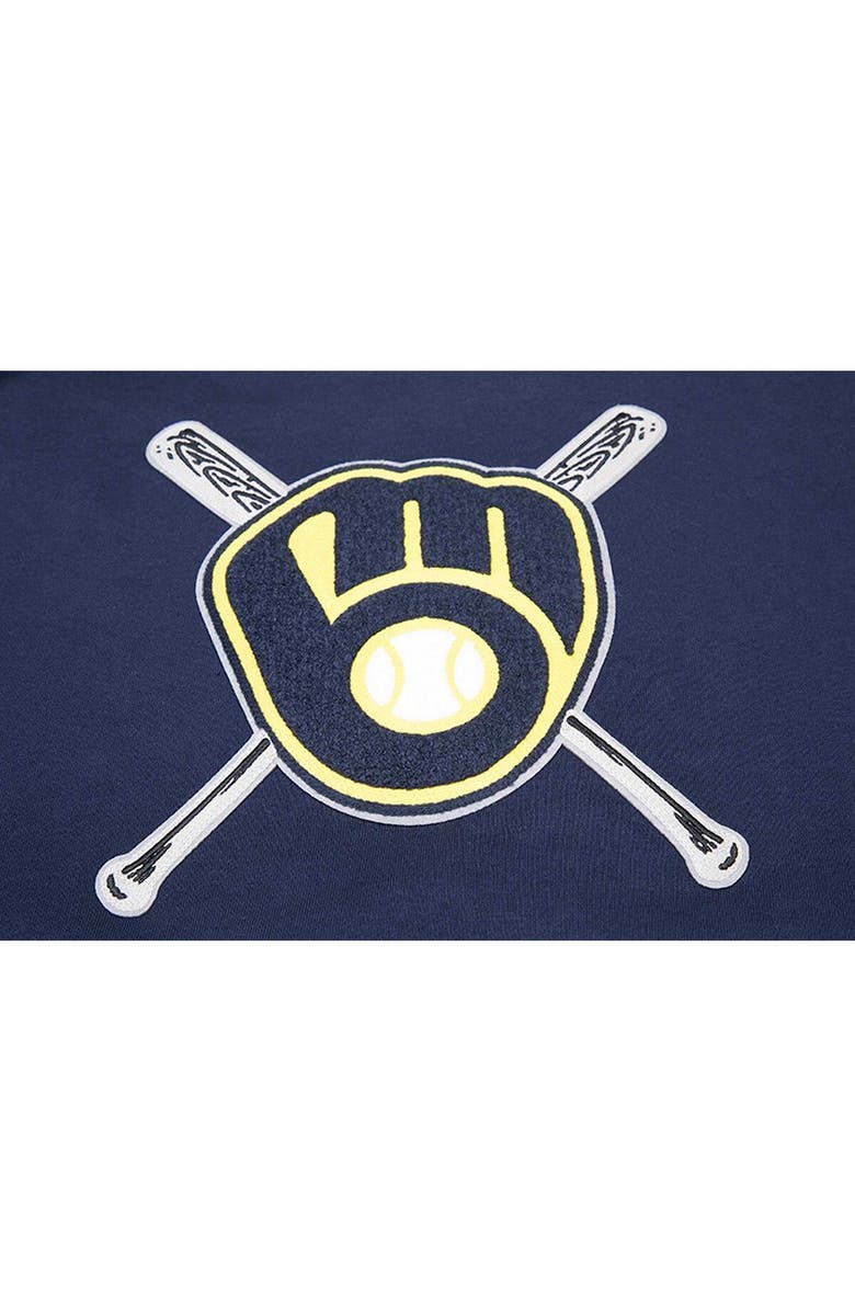 PRO STANDARD Women's Pro Standard Navy Milwaukee Brewers Mash Up Pullover Sweatshirt, Alternate, color, 