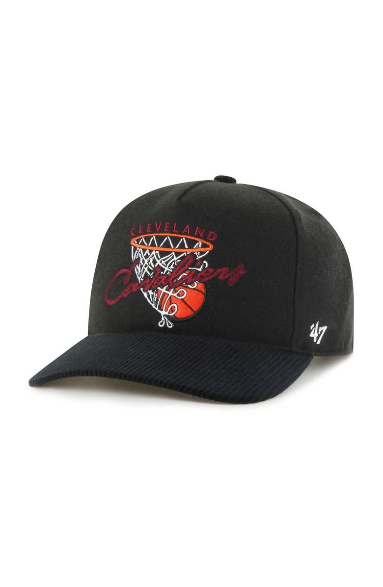 '47 Men's '47  Black Cleveland Cavaliers Nothing But Net Hitch Adjustable Hat, Alternate, color, Black