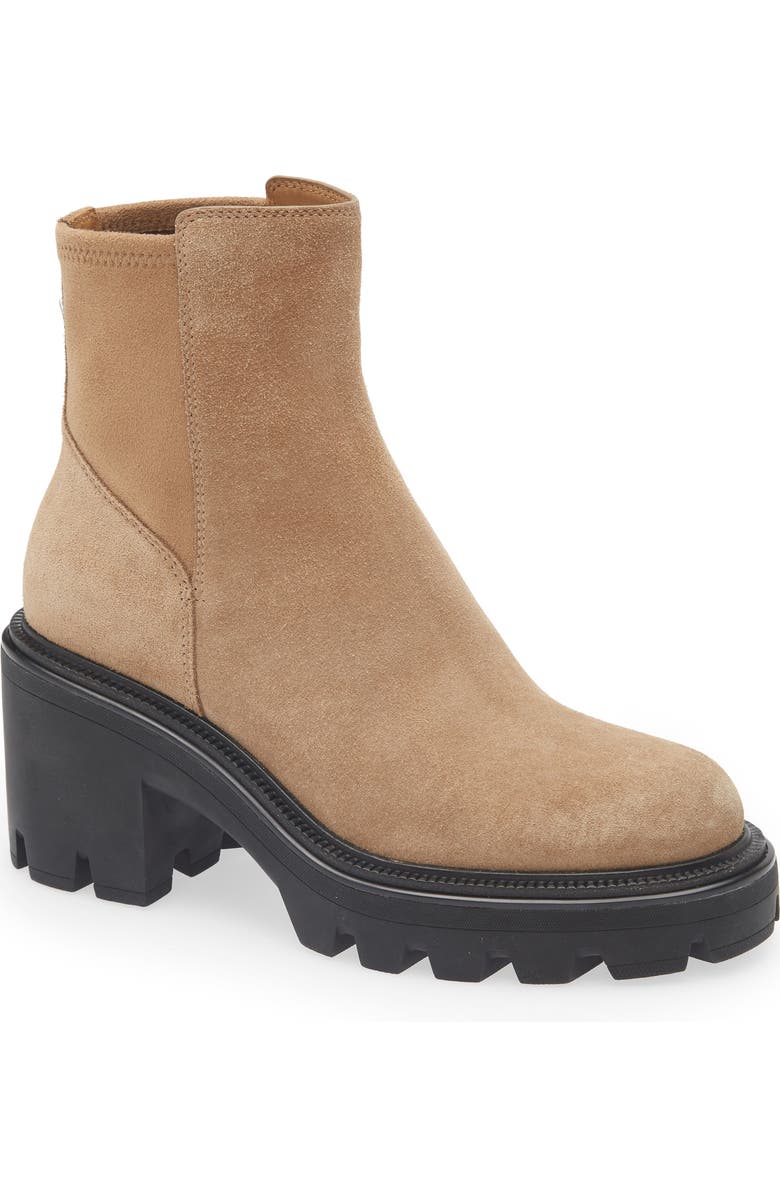 rag & bone Quinn Lug Sole Chelsea Boot, Main, color, Camel Suede