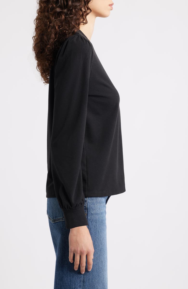 Caslon<sup>®</sup> Blouson Sleeve Top, Alternate, color, Black